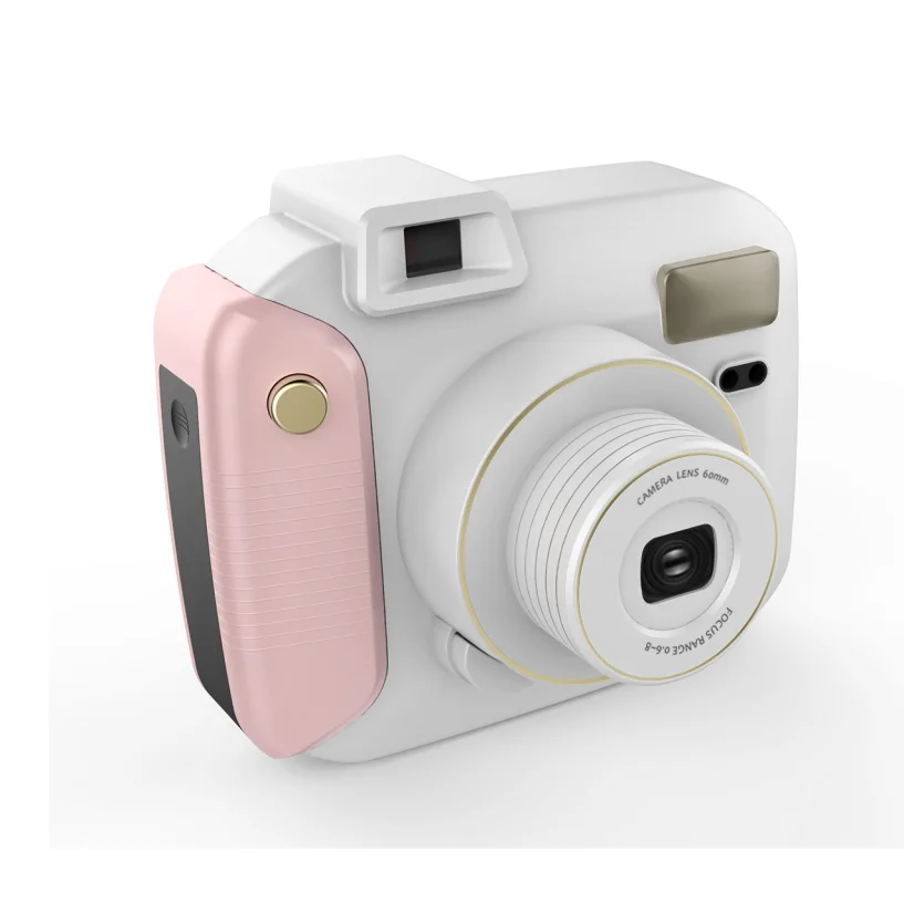 
New Selfie Shooting Instant Camera with Flash & 5 Lighting Modes, Compatible with Instant Mini Film, Blue/Pink 