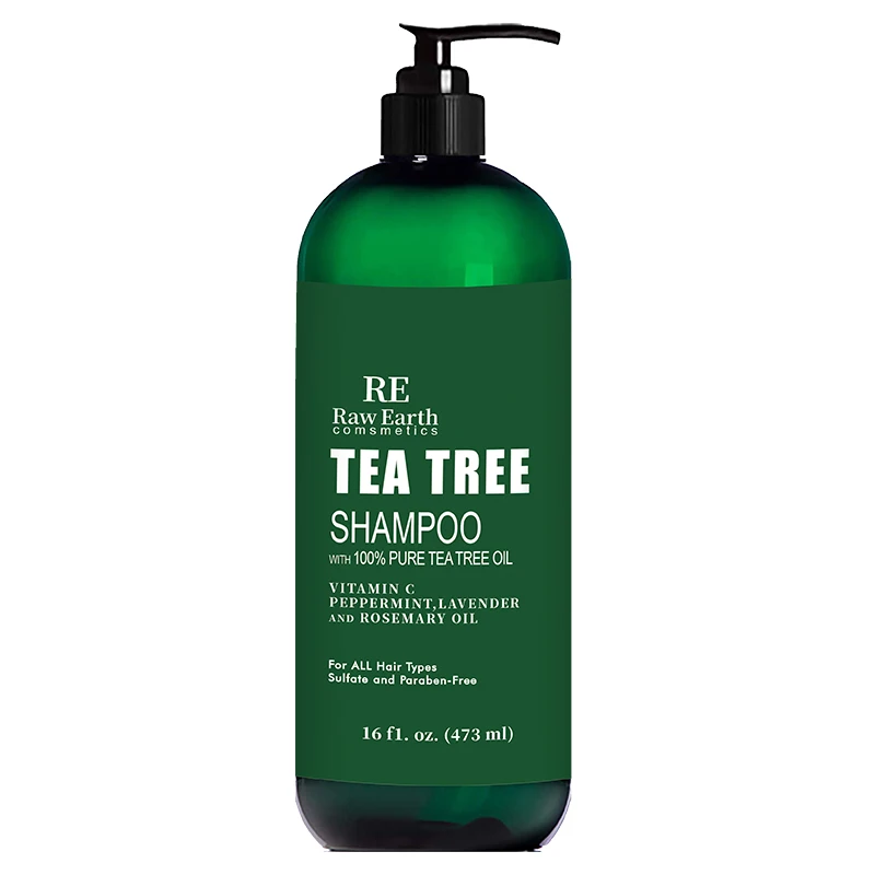 

RAW EARTH Tea Tree Shampoo - with 100% Pure Tea Tree Oil, for Itchy and Dry Scalp