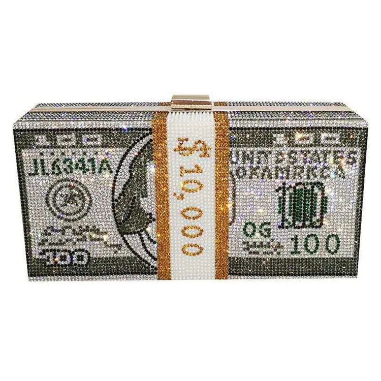 diamond money clutch purse