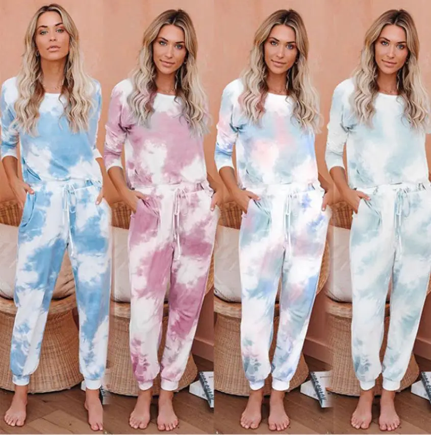 

2020 Cute 100% Cotton Pajamas Set Home Wear for Women Casual Suits Set for Women, Customized color/as show