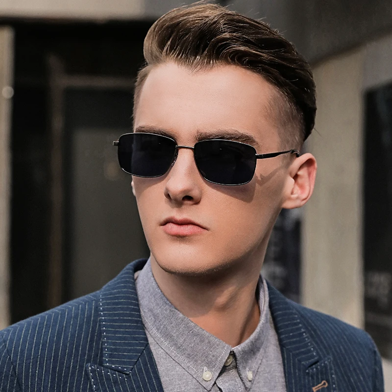 

Promotion Italian Brand Metal Sun glasses Classical Square Polarized Mens Luxury Sunglasses with Private Label