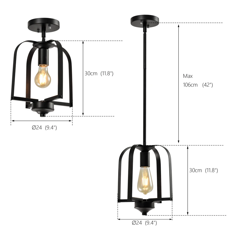 Industrial hanging Pendant Light with aluminum lamp shade for Dinning Room