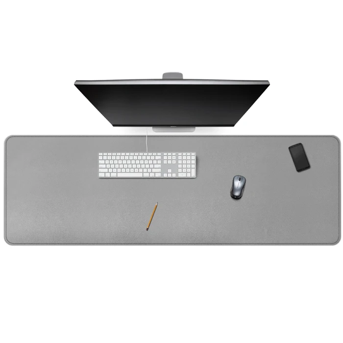 

PU Leather Double-Sided Gaming Mouse Pad Office Writing Mat Computer Desk Pad, Black,brown,gray,white