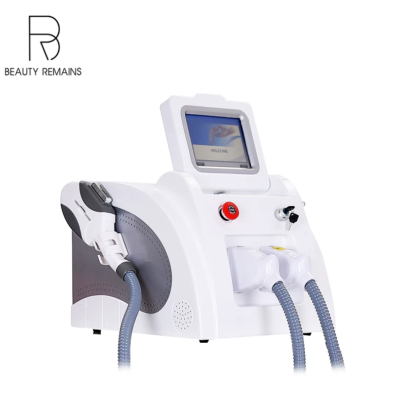 

Hottest portable 2 in 1 elight ipl opt shr rf nd Yag Laser Tattoo removal/ipl hair removal machine