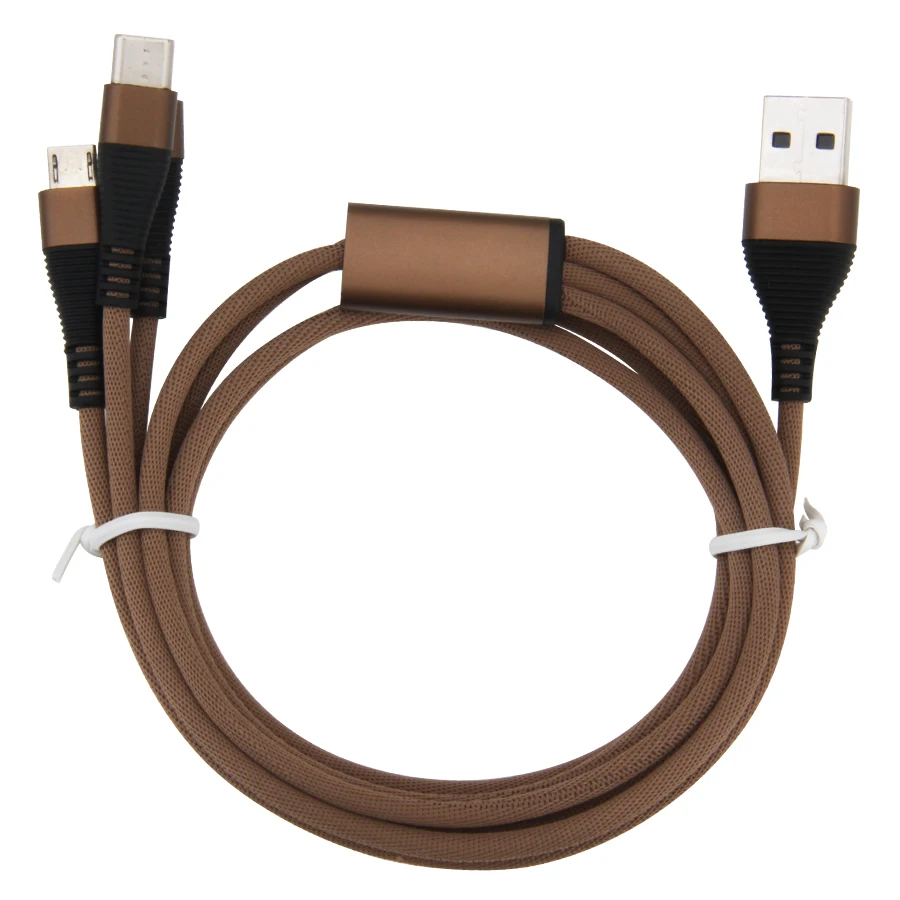 120cm 3 in 1 USB Charger Cable For iPhone & Micro USB & Type C Cables Fast Charging Charger Cord for iPhone X Samsung S10 - ANKUX.COM