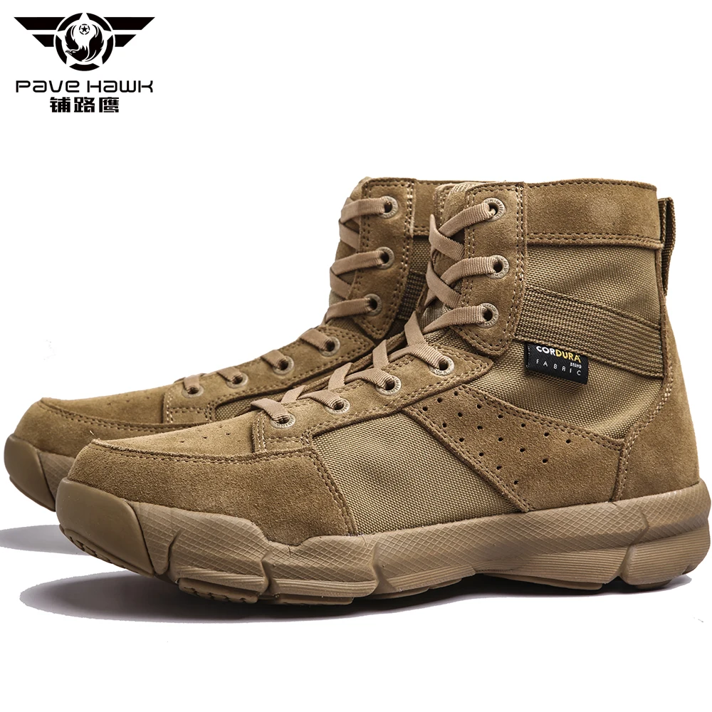 

Outdoor Spring and summer desert tactical boots special forces hiking boots men's leather tactical military shoes, Black&coyote brown