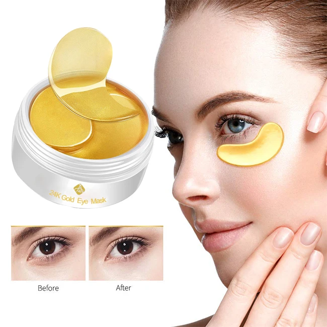 

AH Dark Circles Eye Bags 24K Gold Hydro Gel Eye Patch Pads Sleep Collagen Under Eye Mask For Women