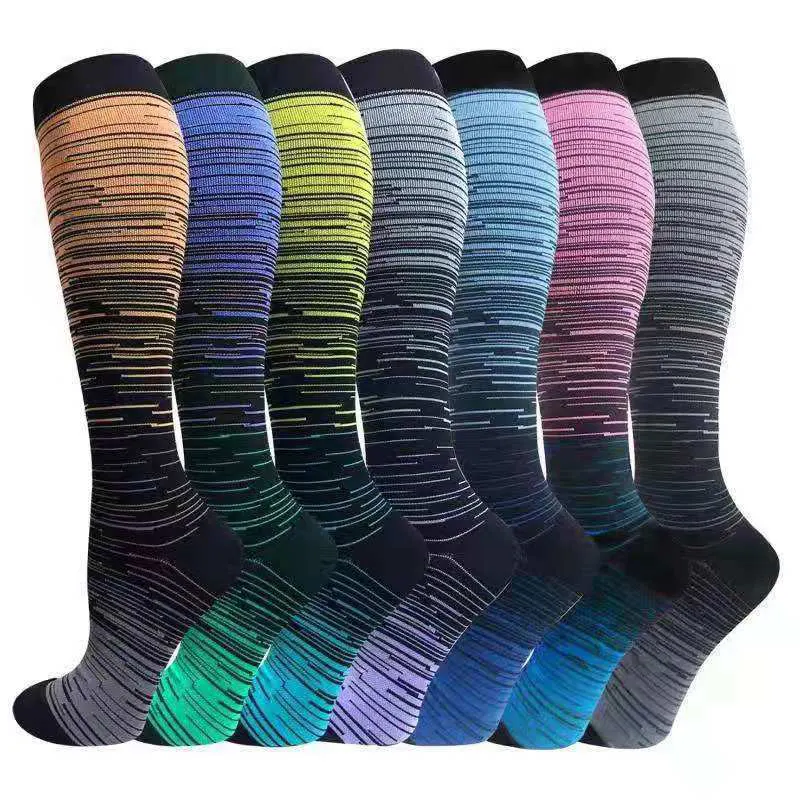 

Custom LOGO Professional Color Anti Slip Sports Compression Socks Fancy Basketball Sock Striped Football Socks, Custom color