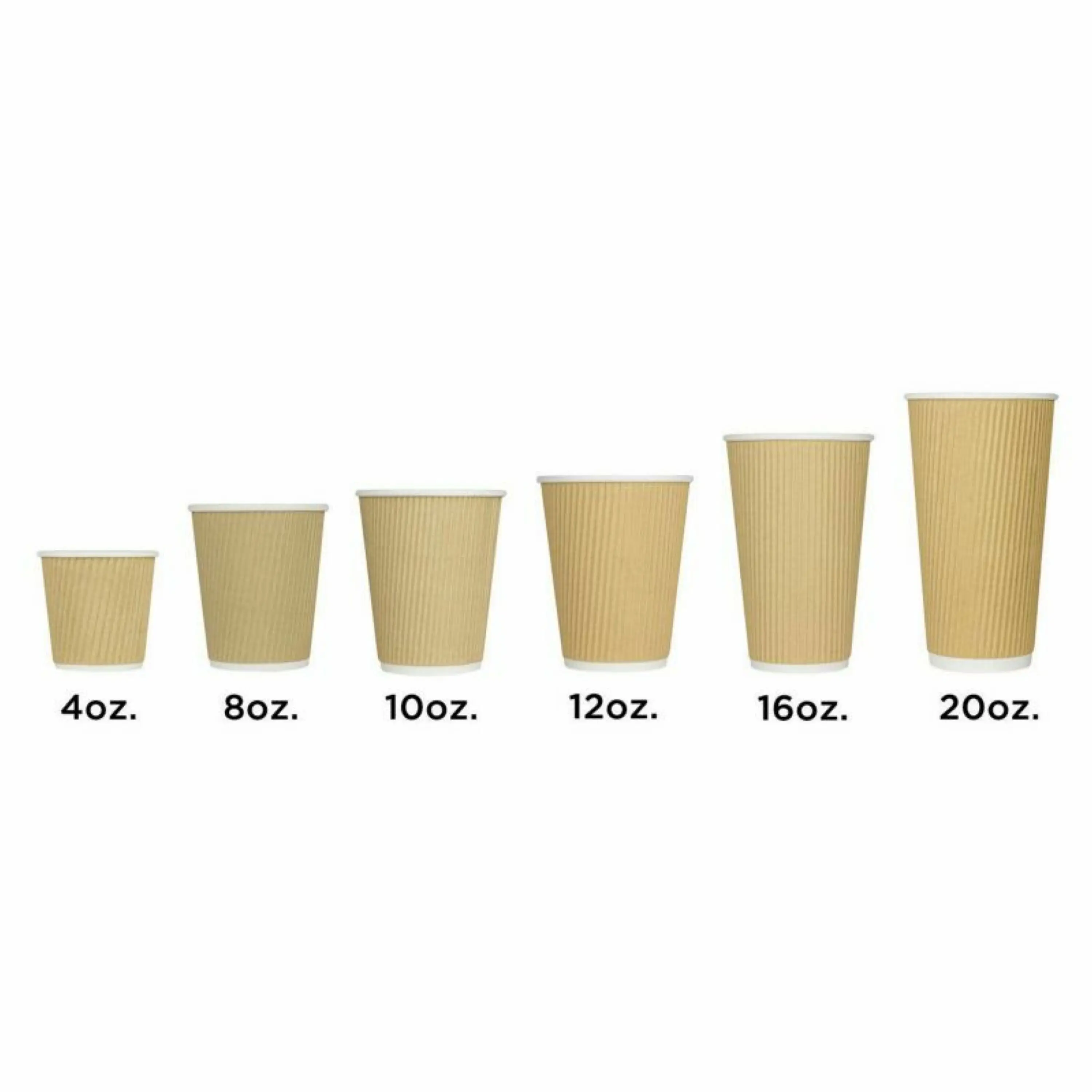 

Takeaway Eco-Friendly 8oz 10oz 12oz 16oz Food Grade Printing Disposable Ripple Wall Paper Coffee Cup