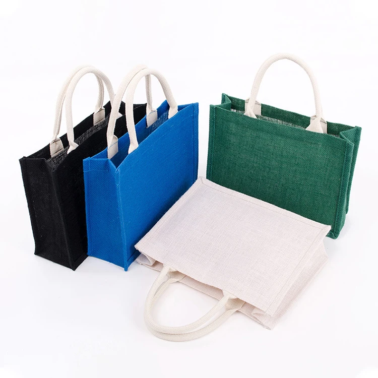 

wholesale plain large colorful Customized eco friendly grocery tote jute reusable juta shopping bags, Customized color