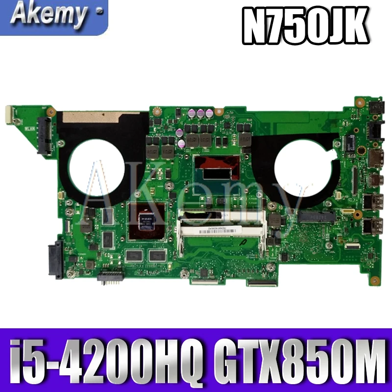 

Akemy For Asus N750JK N750JV N750J i5-4200HQ laptop motherboard GTX850M tested 100% work original mainboard
