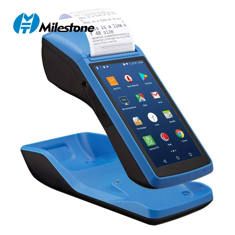 

MHT-M1 FREE SDK Android pos terminal with NFC built in printer camera qr code scanning pos machine, Blue