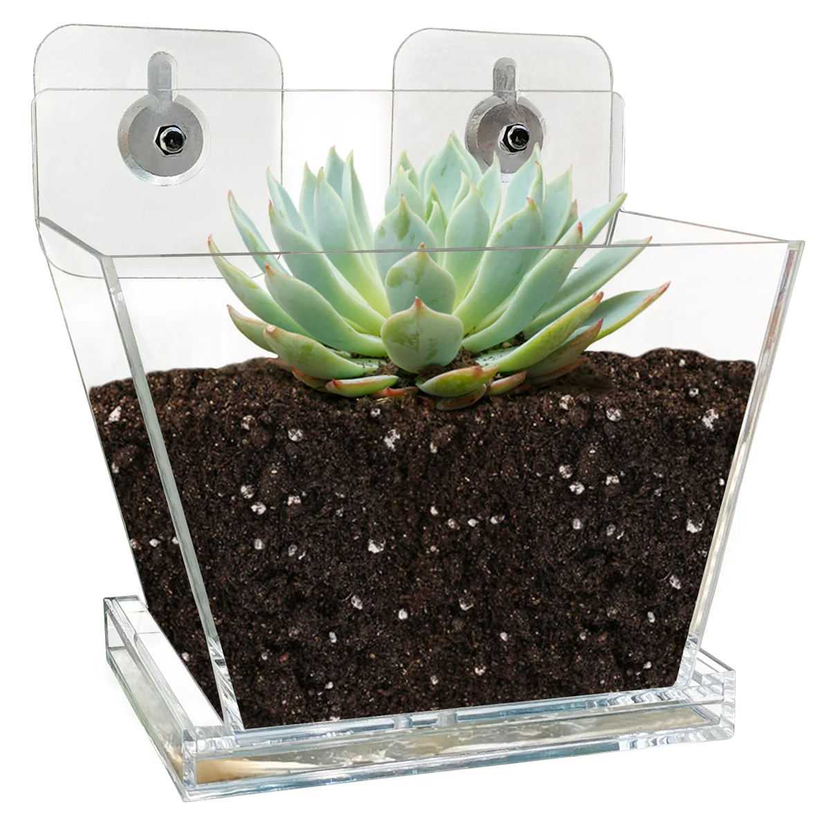 

Flower Pot with Tray Garden Window Boxes Planter for Plant Strong Suction Cup Home Outdoor Indoor Plant Container