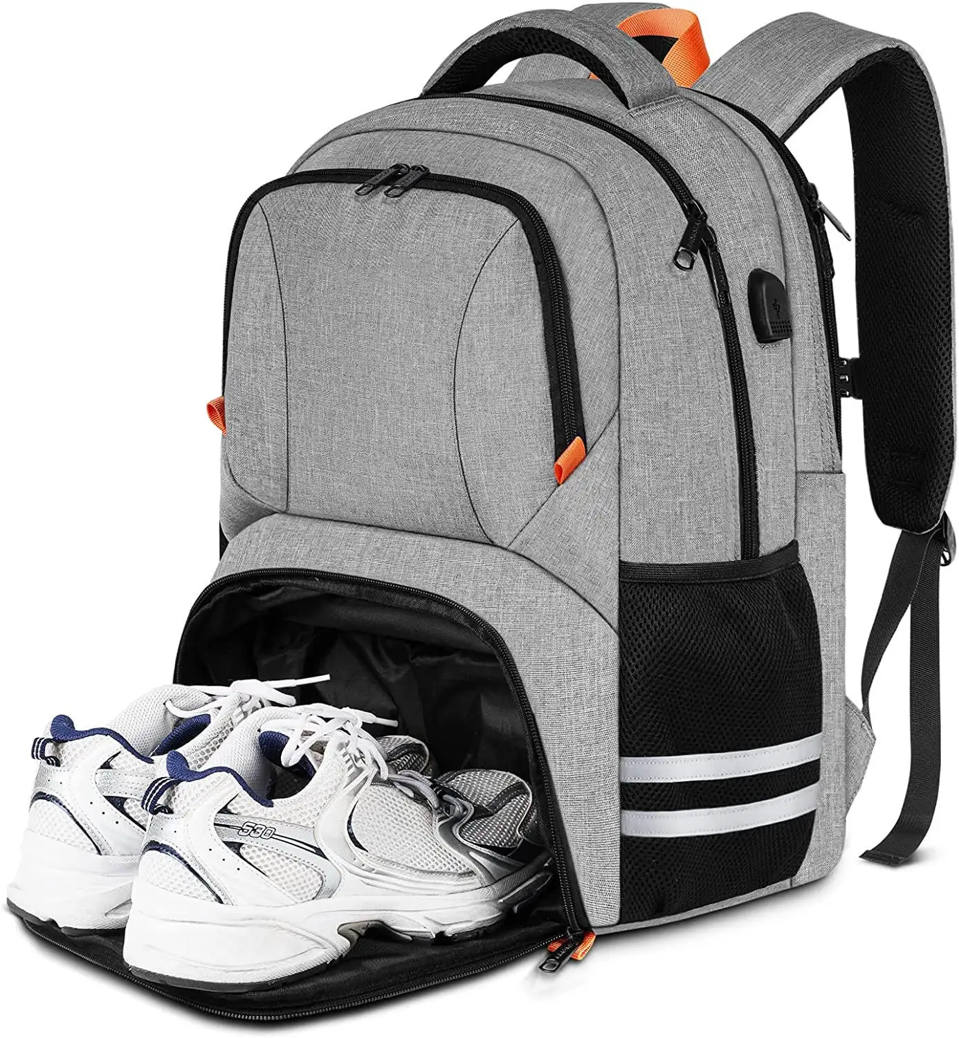 

Customized Youth Classic Sports Backpack Waterproof Travel Backpack With Shoe/Laptop Compartment Usb Charging Port