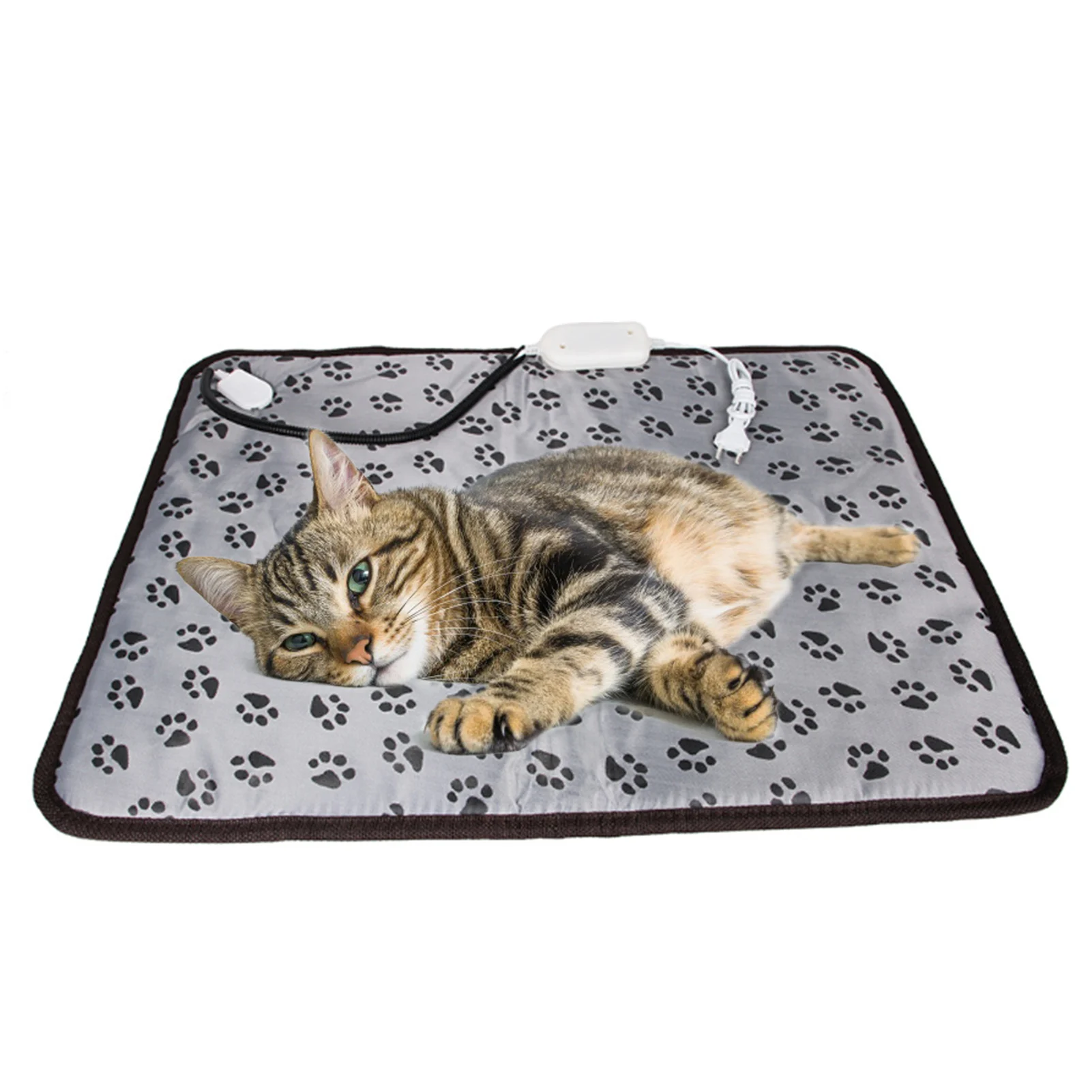 

EU/US Plug Waterproof Winter Dog Bed Heater Electric 3-mode Pet Heating Pad Cat Warm Blanket, Black, gray