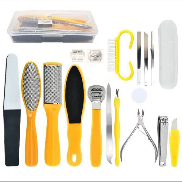 

Professional Pedicure Tools Kit 17 in 1 Callus Remover Manicure Pedicure Set, Yellow