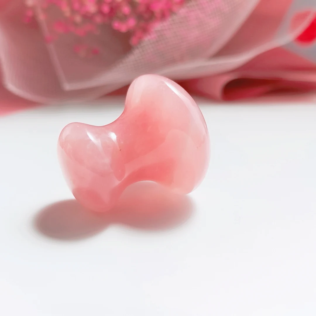 

Wholesale pink quartz guasha tool rose quartz mushroom shape good for health