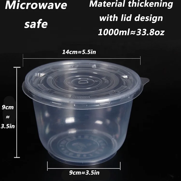 Buy Clear Round Take Away Box Microwave Safe Disposable Plastic