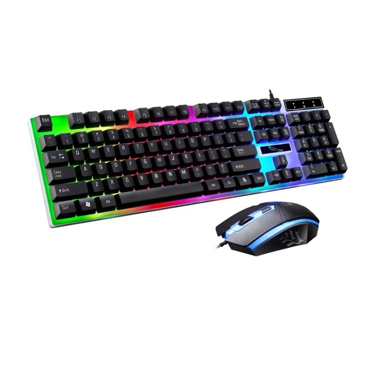 

G21 set hot wire keyboard and mouse combo gaming gamer desktop computer cheap factory price Colorful Back-lit keyboard mouse