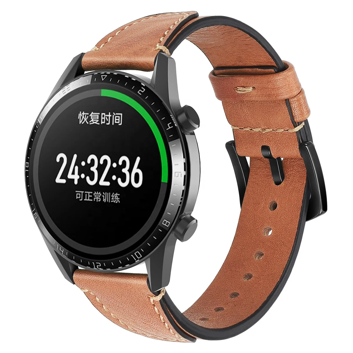 

BOORUI retro style top layer leather band for Samsung galaxy watch strap for Huawei GT  strap smart wristband, Multi-color
