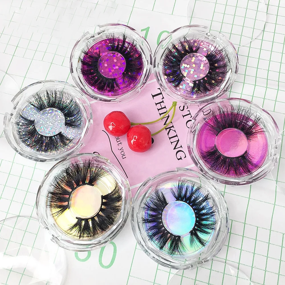 

3D 5D 25mm mink dramatic full extension eyelashes lash box lashes packaging sets case vendors, Natural black