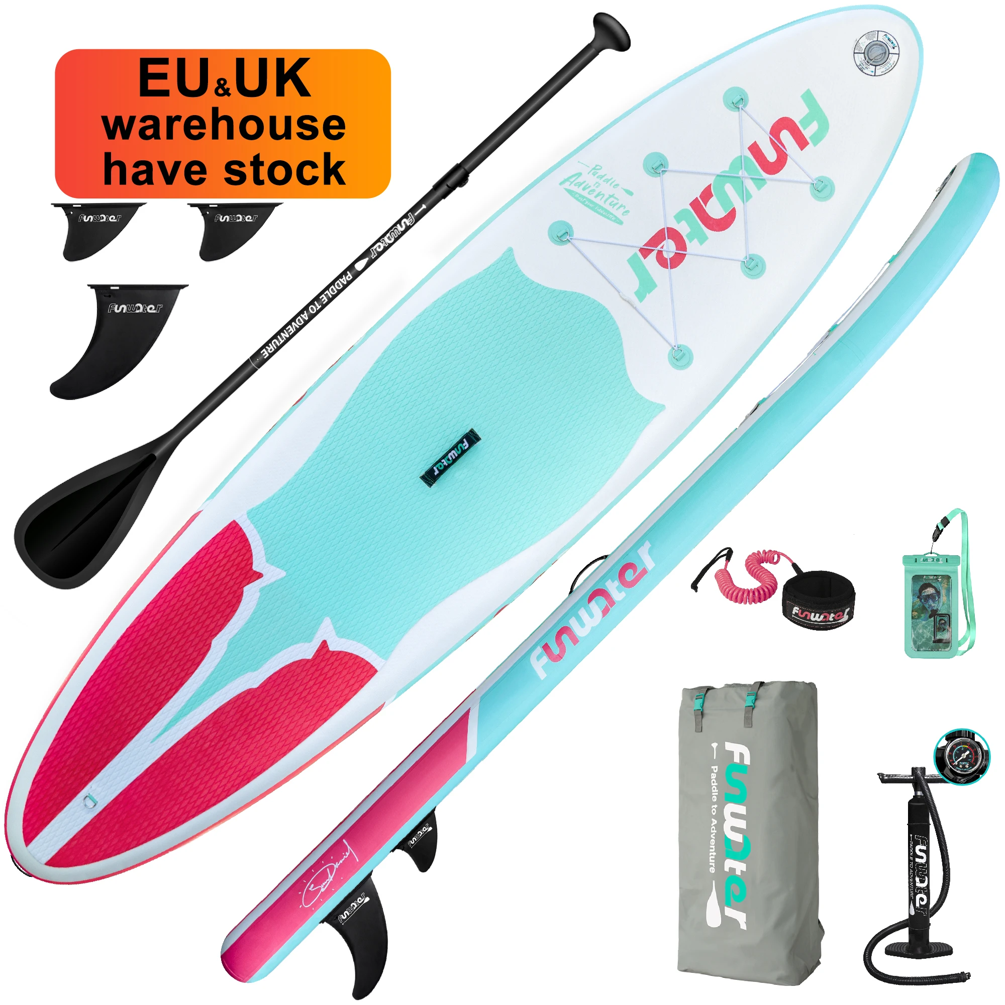 

FUNWATER Dropshipping OEM sup inflatable Paddle Board blue Surfboards paddleboard inflat watersports wakeboard supboard sub surf