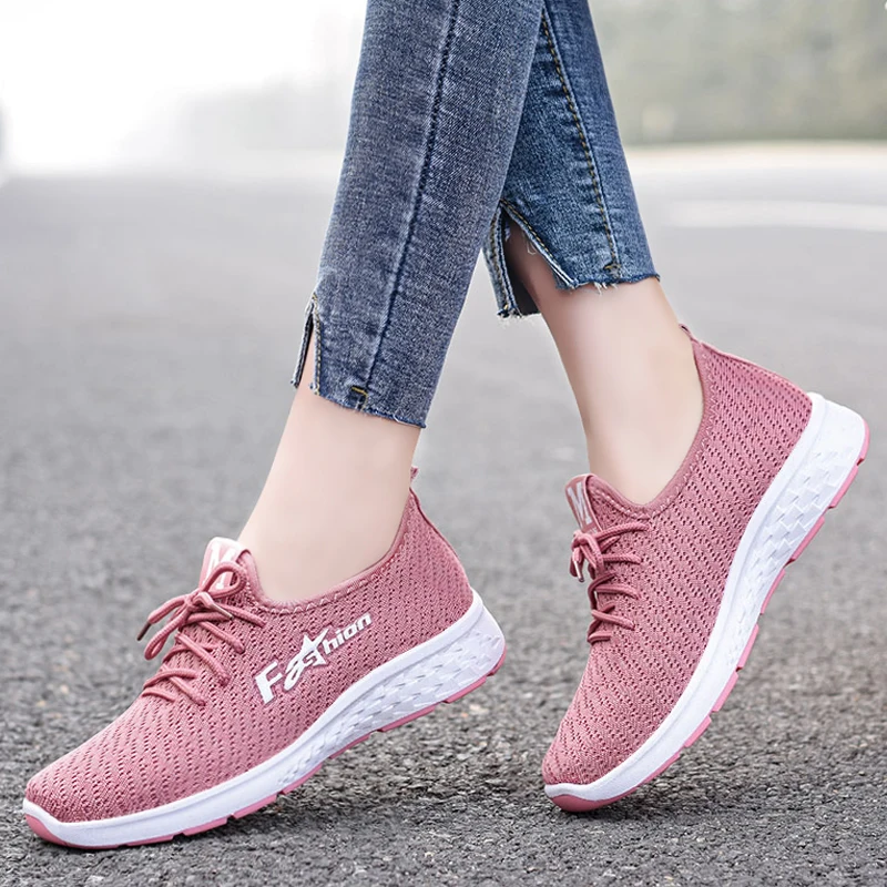 

2020 New arrival outdoor breathable mesh casual sports shoes women sneakers ladies shoes women, Optional