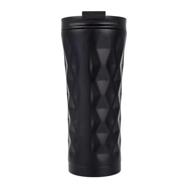 Manufacturer 500 ml Flask Bottle Matt Black Coffee Mug  Stainless Steel Vacuum Insulated Tumbler with Lid