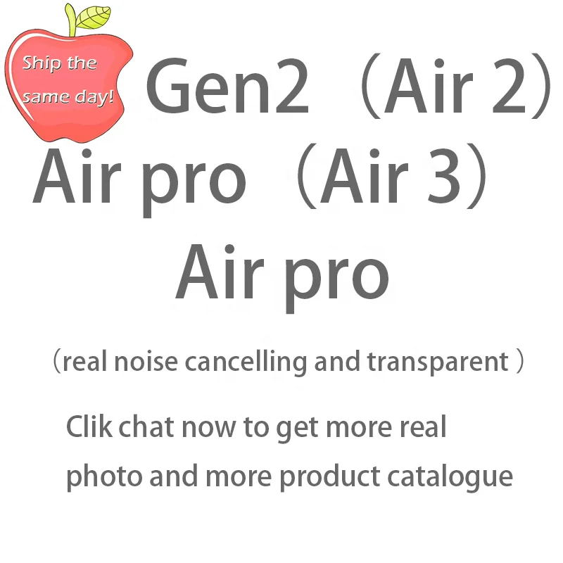 

Best Quality With Logo Box Noise Cancel Air Pro Gen 2 Air 3 2 Pods Real ANC Wireless Earphone Air Pro 3, White