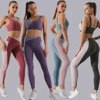 

2020 Spring Summer Women Activewear Multicolor Yoga Bra Sliming Leggings Sports Set