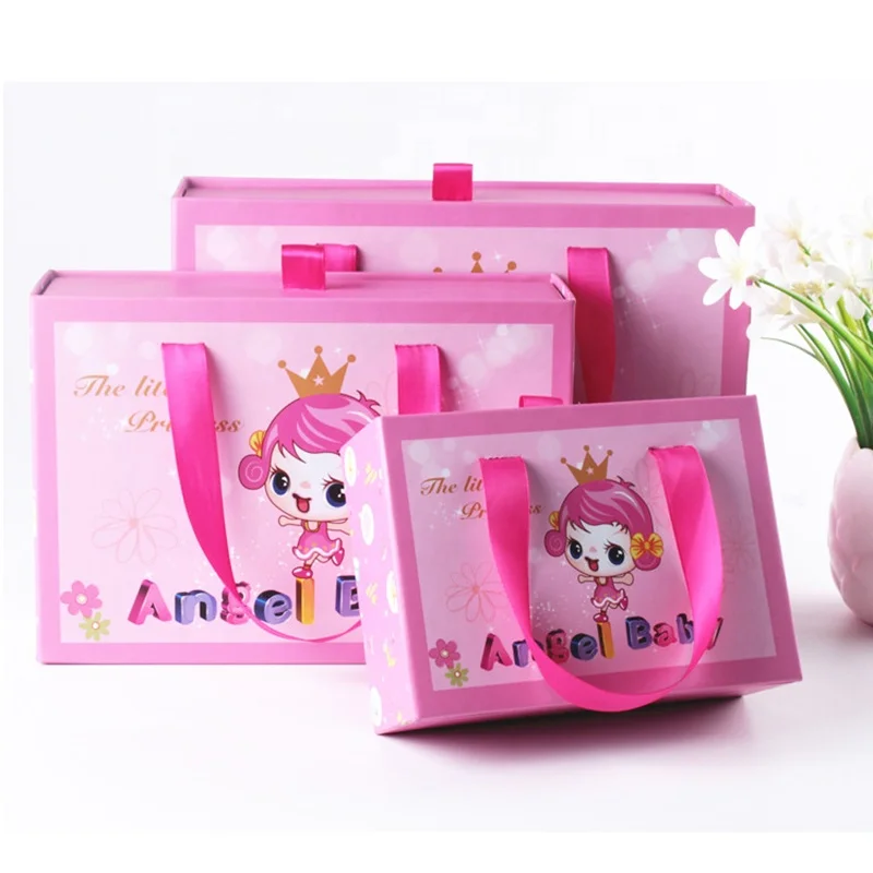 Custom Pink Printed Luxury Paper Cardboard Sliding Newborn Baby