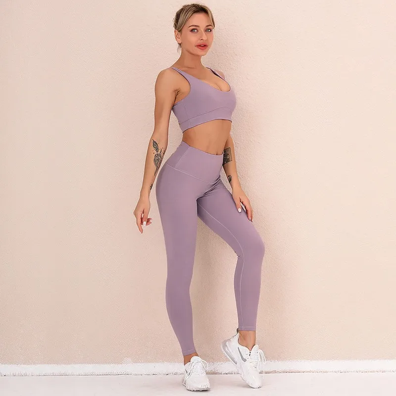 

Summer cool backless hollow cross design Slim women's sports yoga suit