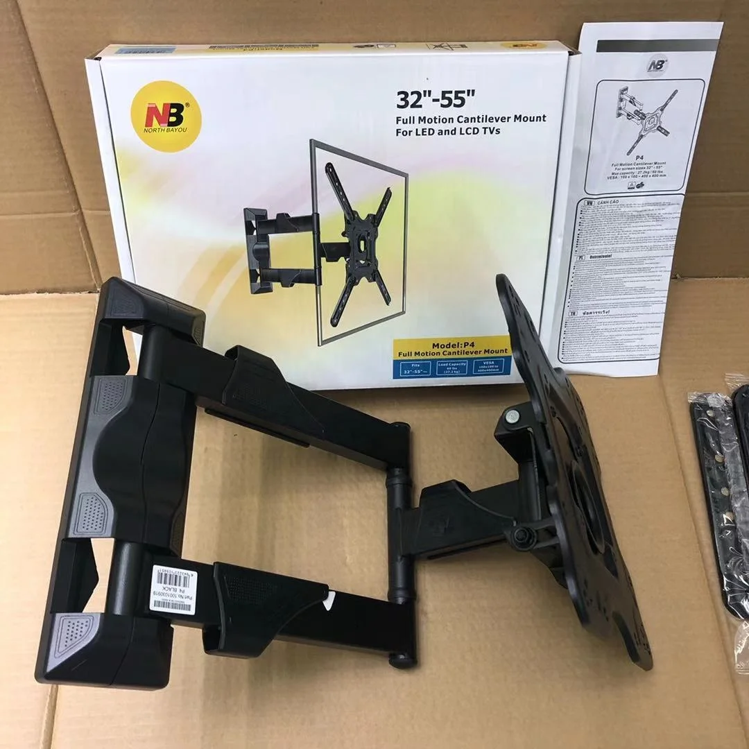 

China Factory Cheap Price full motion tv mount bracket P4 tv wall mount, Black