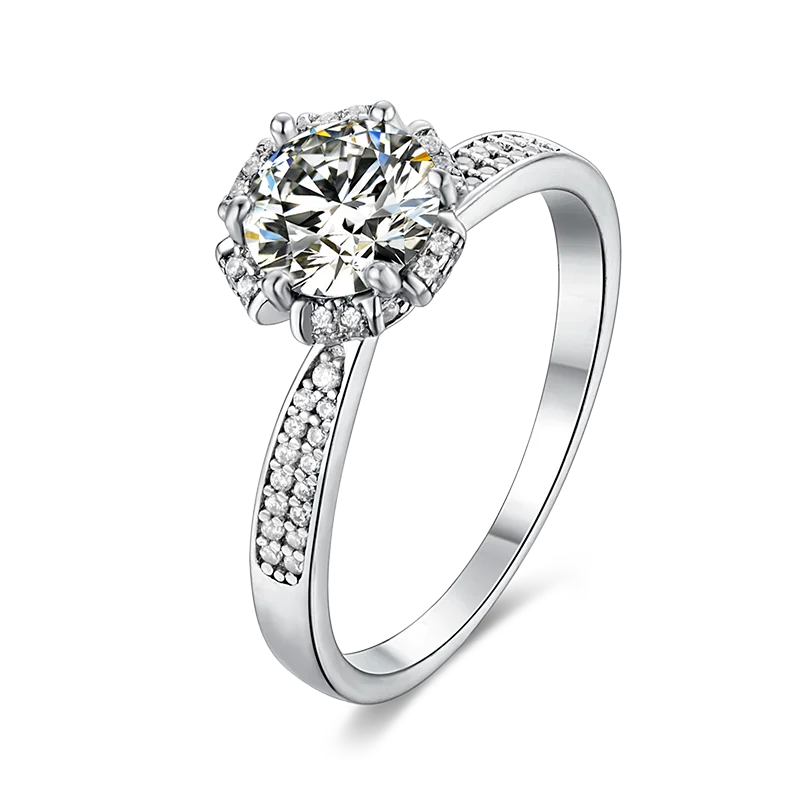 

Thriving Gems high quality moissanite diamond engagement ring 925 sterling sliver jewelry