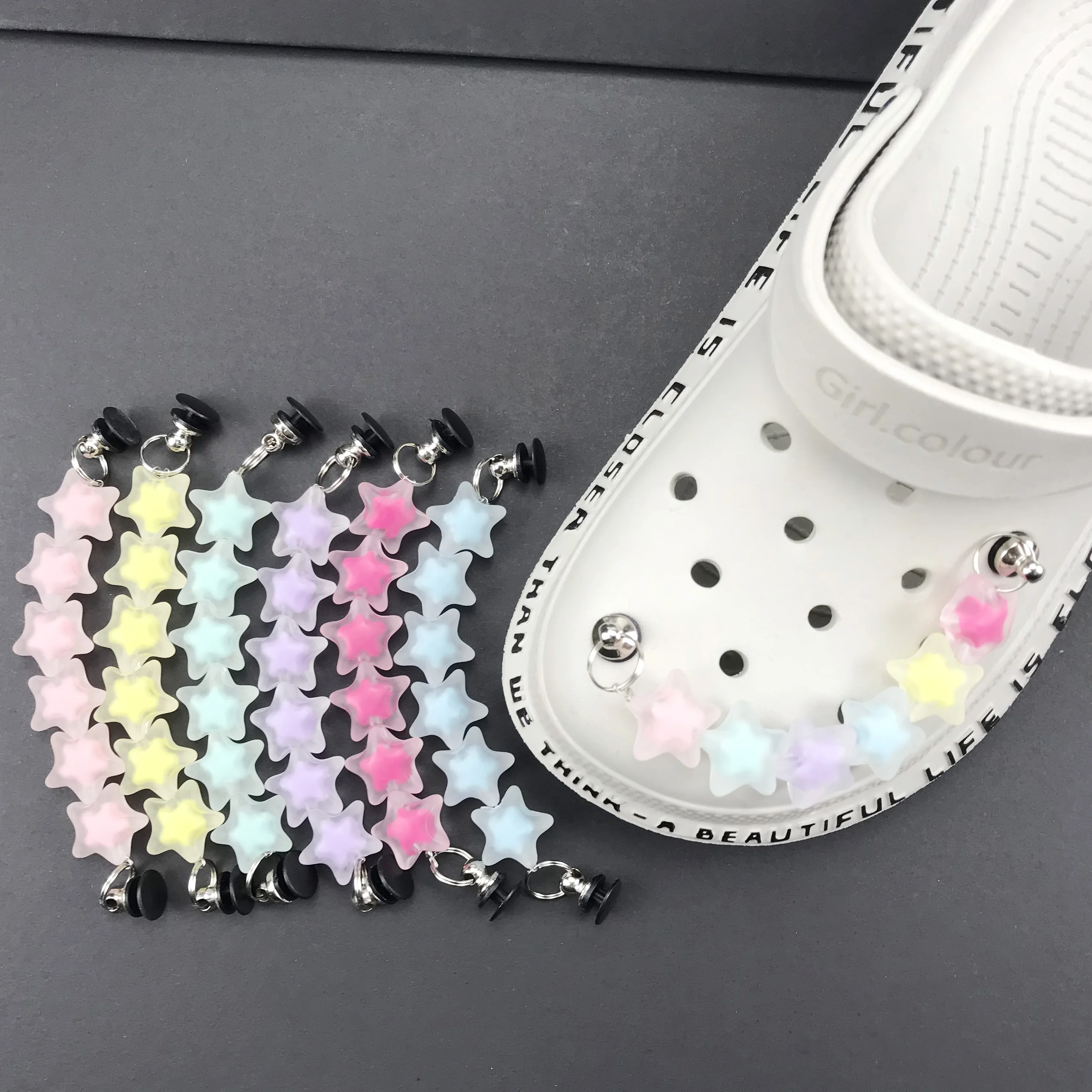 

DIY Shoes Charm Decorative Garden Shoes Clog Charm Colorful Candy Chains