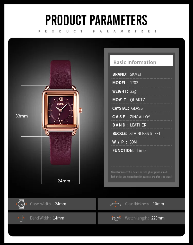 SKMEI 1702 Luxury Watch For Women description image 7