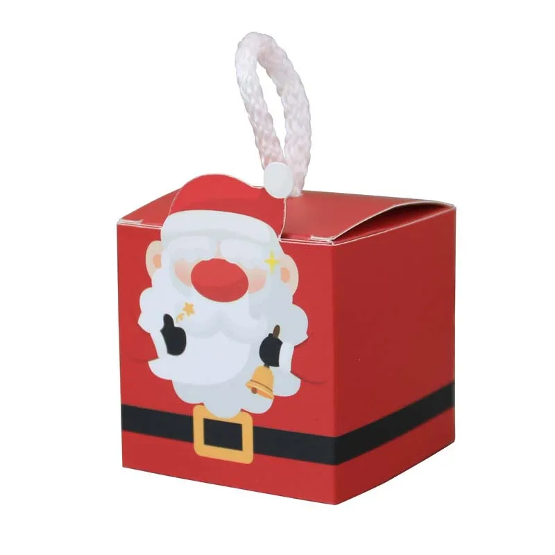 

Cheap price cute christmas folding paper drawer packaging square candy chocolate gift box with handle rope