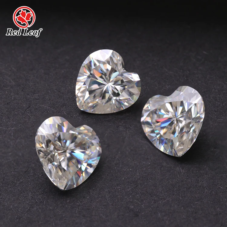 

Redleaf moissanite wholesale diamond 0.8-2ct heart shape VVS1 D color loose Moissanite price