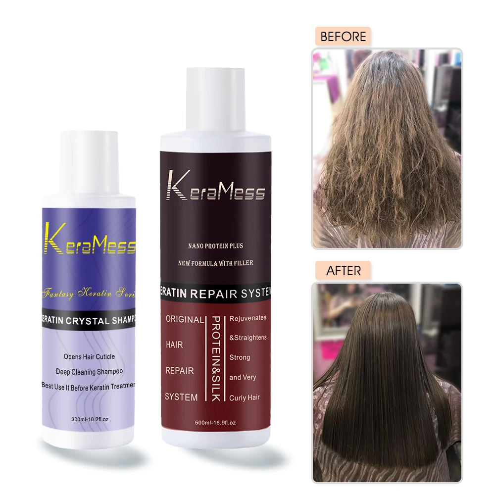 

Professional No Sulfate No Paraben Deep Cleaning Clarifying Keratin Shampoo and Smooth Hair Treatment Organic Keratin