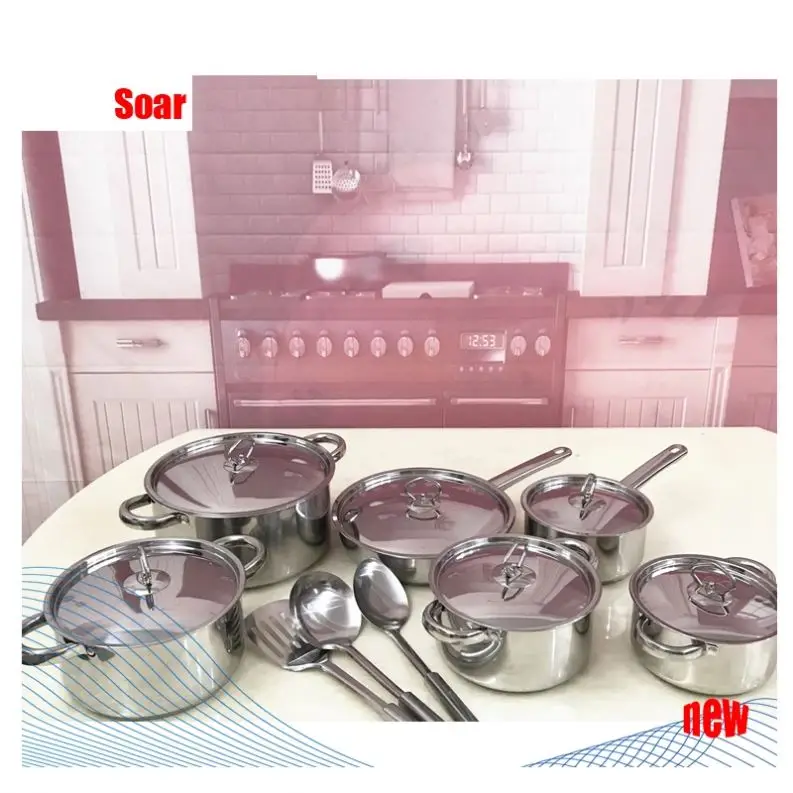 

Kitchen Induction Saucepan Casserole Cooking Pots Stainless Steel Cookware Sets