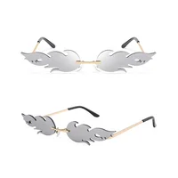 

Custom fashion luxury sun glasses metal frame rimless trendy shades sunglasses for women