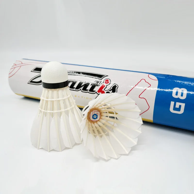 Dmantis G8 Tournament Training Badminton Shuttlecocks Durable 1st Class Stretched Goose Feather Ball with Natural Fiber Cork