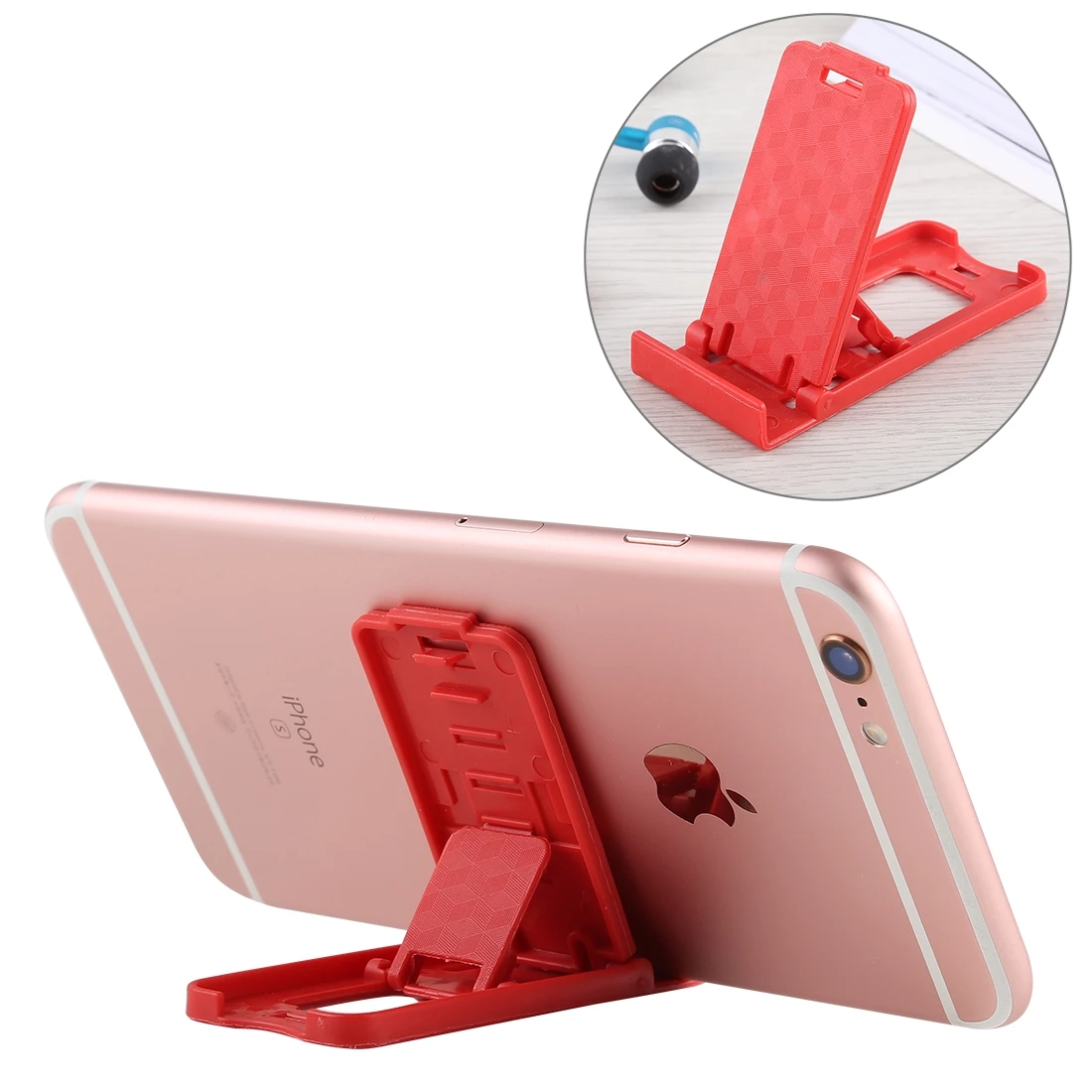 

Wholesale Portable Mini Universal Adjustable Foldable Phone Desk Holder Plastic Mobile Phone Bracket Random Color