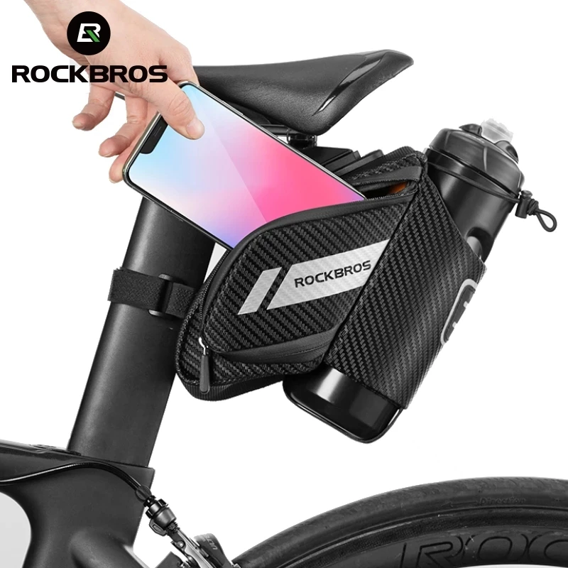 

ROCKBROS C32 Reflective MTB Road Bike With Water Bottle Pocket Waterproof Bicycle Saddle Bag Cycling Accessories, Customized