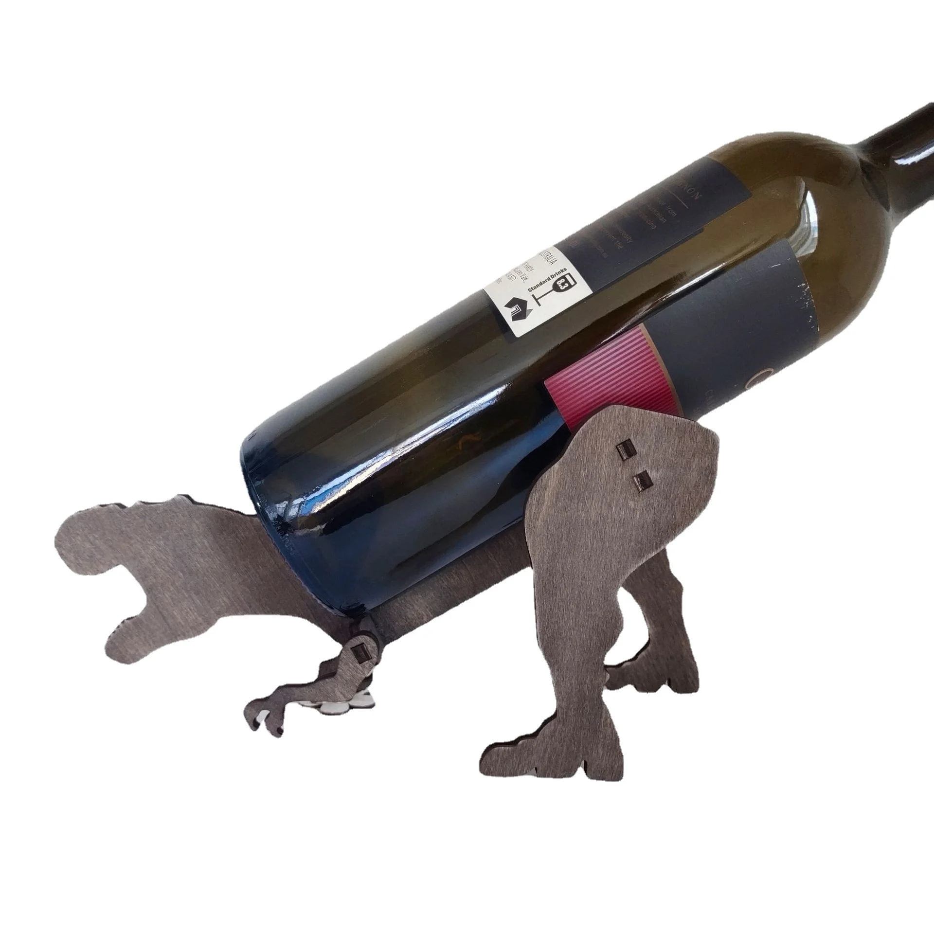 

Hot Sale Creative Home Decorations Assembling Tyrannosaurus Wine Bottle Holder Wooden Wine Rack