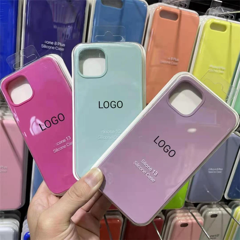 

Amazon best selling Phone Case for apple 13 case black iphone 13 pro max case big hole liquid silicone shell 13 phone cover come