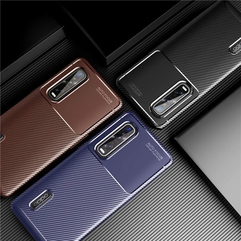 

New Design Soft Silicon Mobile Back Cover Custom Carbon Fiber Phone Case For Oppo Find x2 Pro