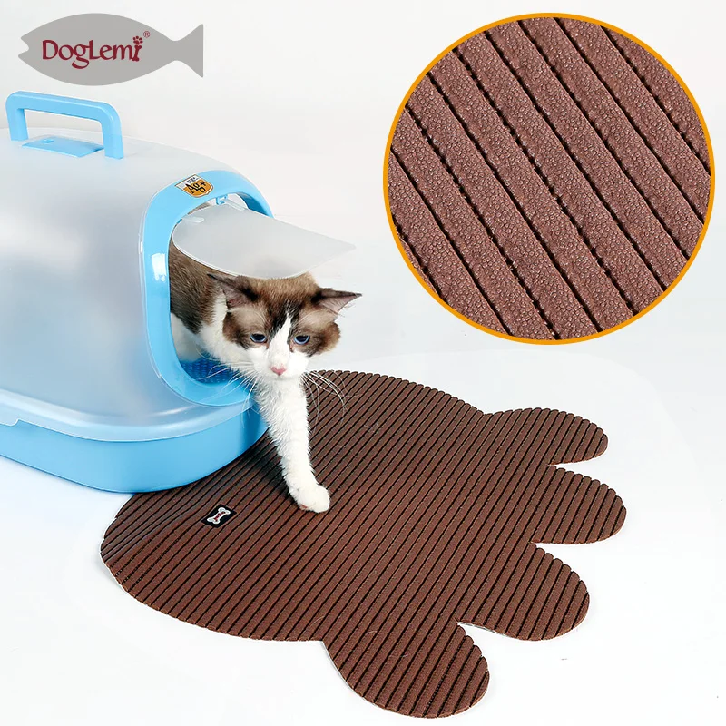 

Soft anti-bring out cat sand mat toilet pad ,Non slip splash pad foldable pet litter mat, Brown grey