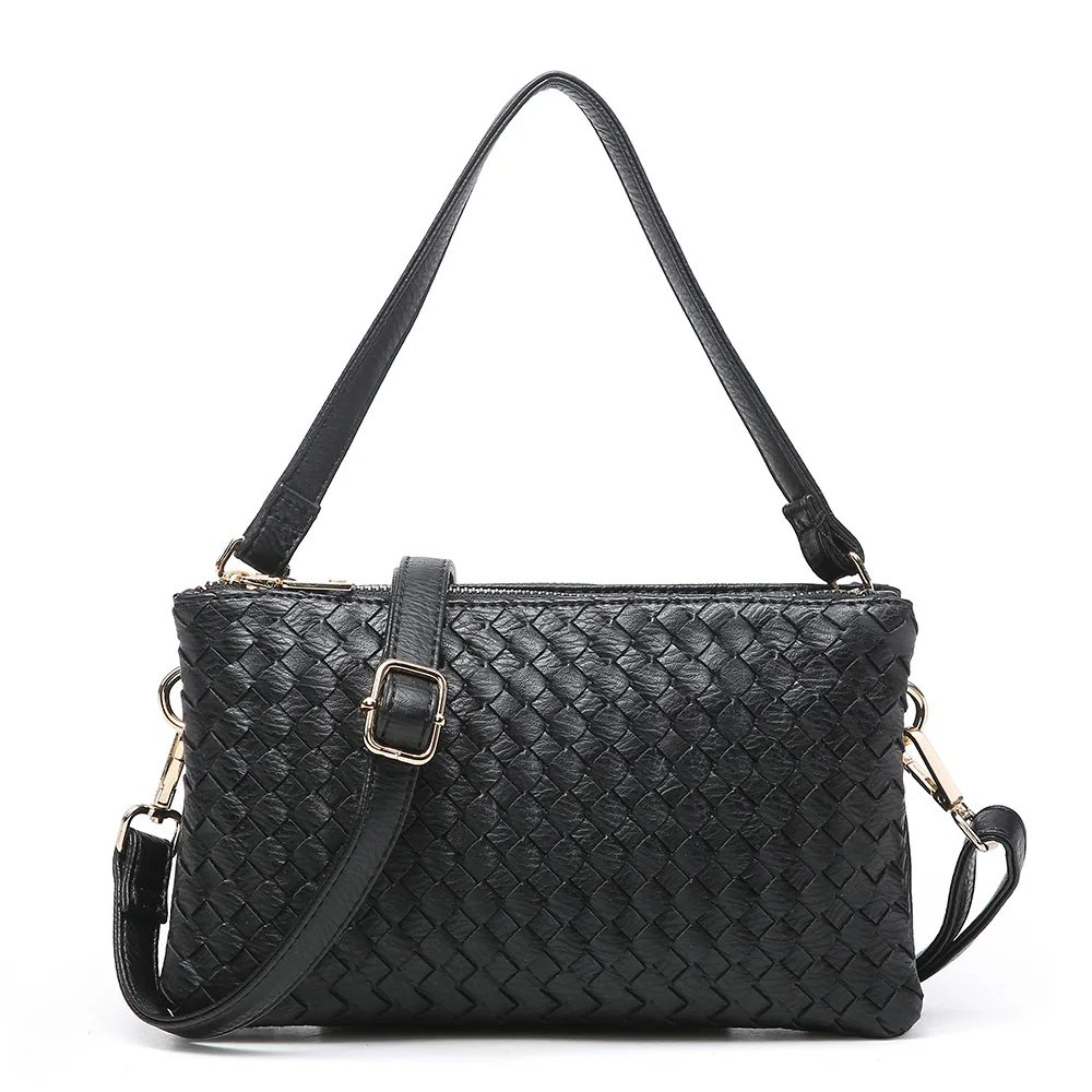 

2020 New Fashion Shoulder Bag Weave Pu Leather Bag Zipper Ladies Crossbody Bags Designer for Women