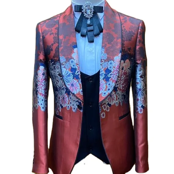 

2020 Design Stylish Formal Pattern Wedding Suits Groom Tuxedo Men's Suits